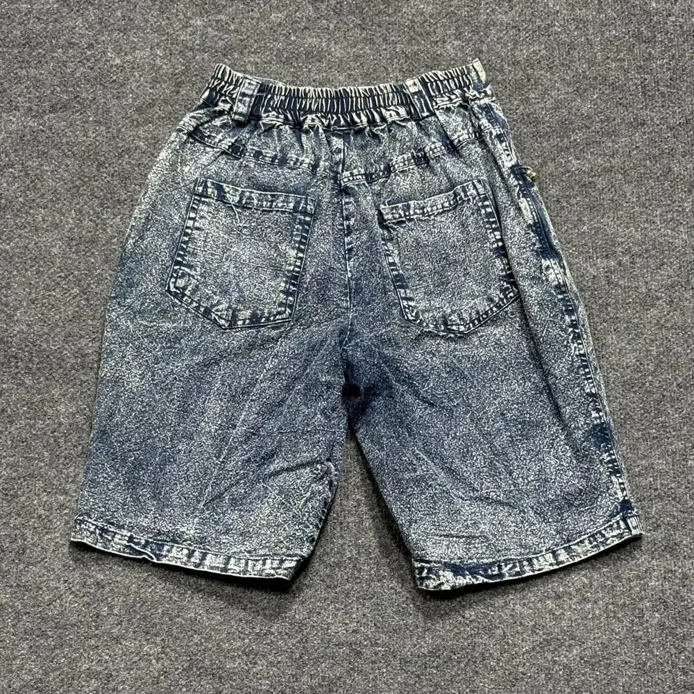 Vintage Acid Wash Denim Shorts Womens Small Blue Jeweled Embellished 90s